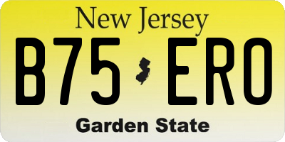 NJ license plate B75ERO