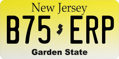 NJ license plate B75ERP