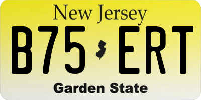 NJ license plate B75ERT