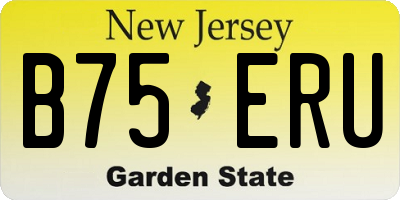 NJ license plate B75ERU