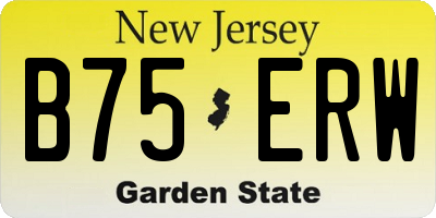 NJ license plate B75ERW
