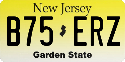 NJ license plate B75ERZ