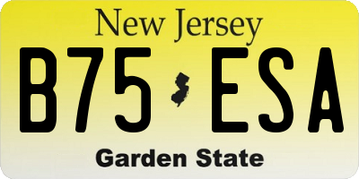 NJ license plate B75ESA