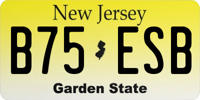 NJ license plate B75ESB