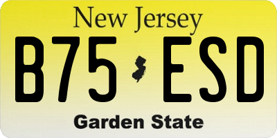 NJ license plate B75ESD