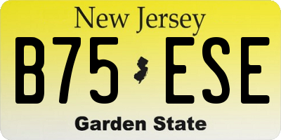 NJ license plate B75ESE