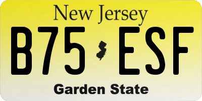 NJ license plate B75ESF