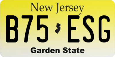 NJ license plate B75ESG