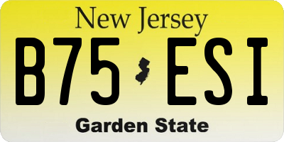 NJ license plate B75ESI