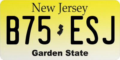NJ license plate B75ESJ