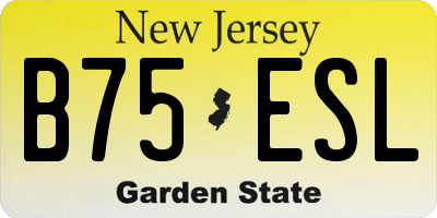 NJ license plate B75ESL