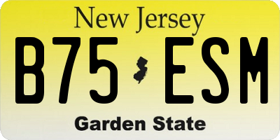 NJ license plate B75ESM