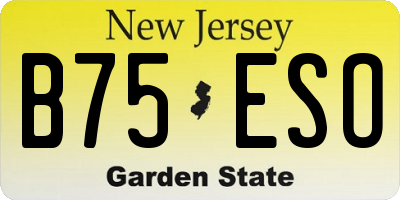 NJ license plate B75ESO