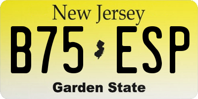 NJ license plate B75ESP