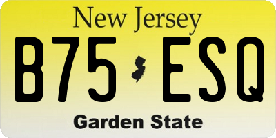 NJ license plate B75ESQ