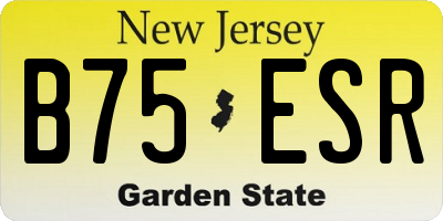 NJ license plate B75ESR