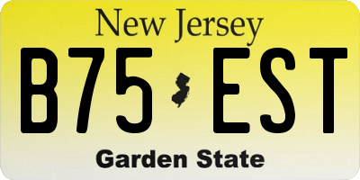 NJ license plate B75EST