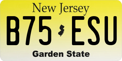 NJ license plate B75ESU