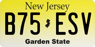 NJ license plate B75ESV