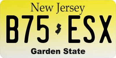 NJ license plate B75ESX