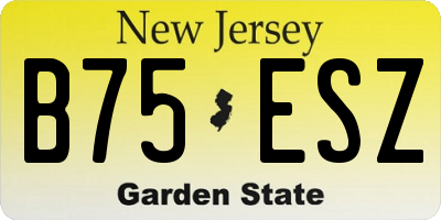NJ license plate B75ESZ