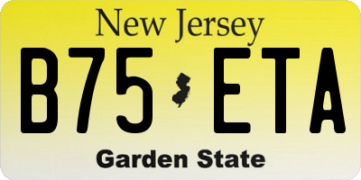 NJ license plate B75ETA