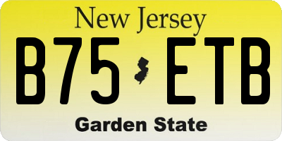 NJ license plate B75ETB