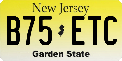 NJ license plate B75ETC