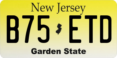 NJ license plate B75ETD