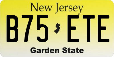 NJ license plate B75ETE