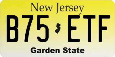 NJ license plate B75ETF