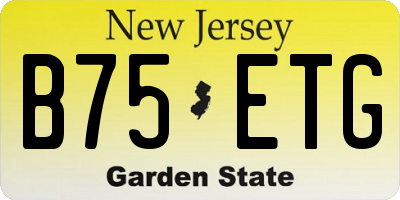 NJ license plate B75ETG