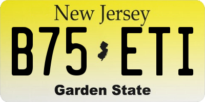 NJ license plate B75ETI