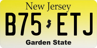 NJ license plate B75ETJ