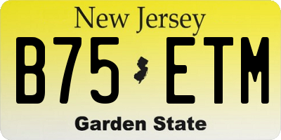 NJ license plate B75ETM