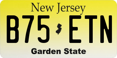 NJ license plate B75ETN