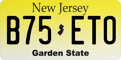 NJ license plate B75ETO