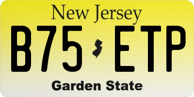 NJ license plate B75ETP
