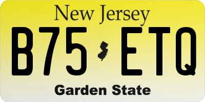 NJ license plate B75ETQ