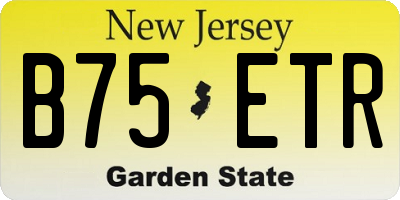 NJ license plate B75ETR