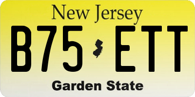 NJ license plate B75ETT