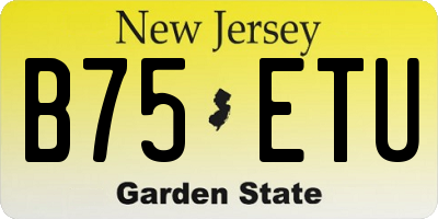 NJ license plate B75ETU