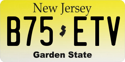 NJ license plate B75ETV