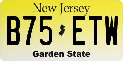 NJ license plate B75ETW