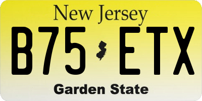 NJ license plate B75ETX