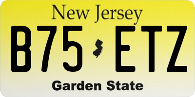 NJ license plate B75ETZ