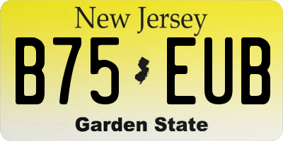 NJ license plate B75EUB