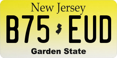 NJ license plate B75EUD