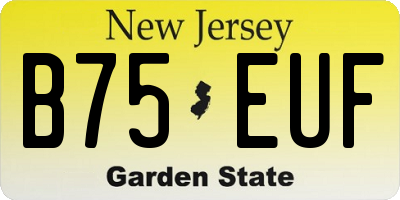 NJ license plate B75EUF