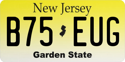 NJ license plate B75EUG